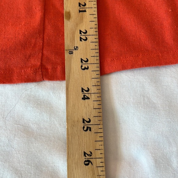 Women Top 100% Cotton Sleeveless Coat Collar Orange Button Down Fitted T… - Picture 9 of 10